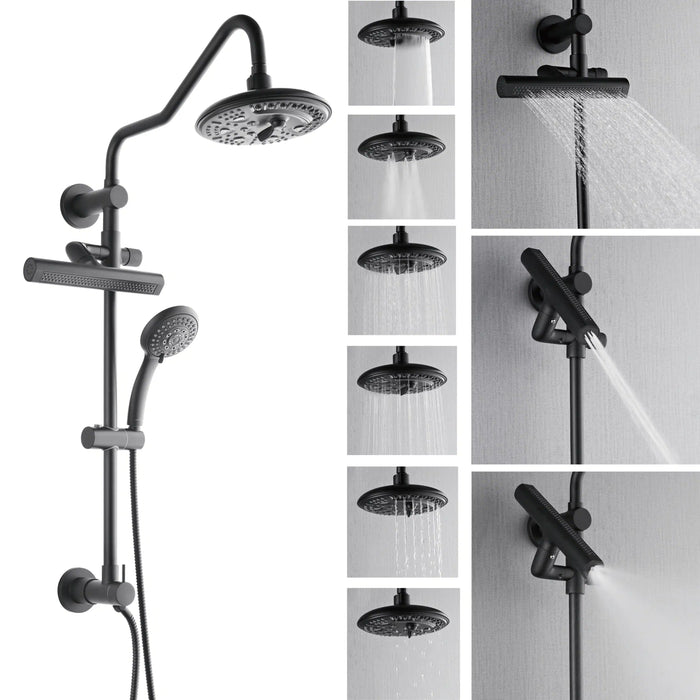 Forno Acqua Fall 8-Inch Overhead Rainfall Shower with 2.5 GPM Flow Rate, Handheld, 7 Way... Kitchen Appliance - View 13