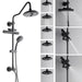 Forno Acqua Fall 8-Inch Overhead Rainfall Shower with 2.5 GPM Flow Rate, Handheld, 7 Way... Kitchen Appliance - View 13