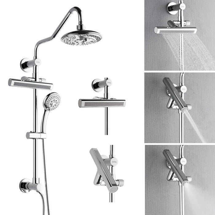 Forno Acqua Fall 8-Inch Overhead Rainfall Shower with 2.5 GPM Flow Rate, Handheld, 7 Way Diverter, Body Jets in Polished Stainless Steel (SCW2CP-C2)