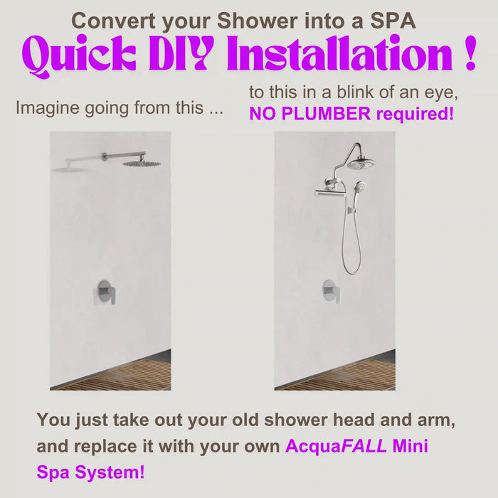 Forno Acqua Fall Mini 8-Inch Overhead Rainfall Shower with 2.5 GPM Flow Rate, Handheld, Body Jets in Polished Stainless Steel (SMW2CP-C2)