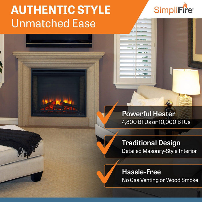 SimpliFire 30" Traditional Electric Built-In Fireplace SimpliFire