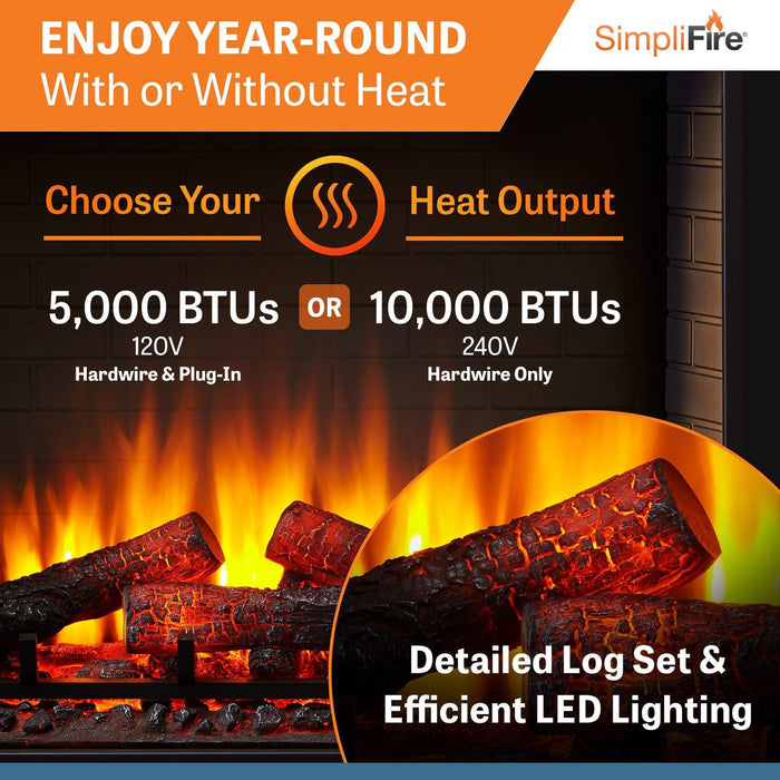 SimpliFire 30" Traditional Electric Built-In Fireplace SimpliFire
