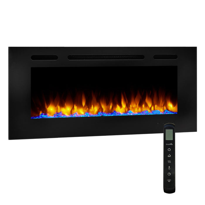 SimpliFire Allusion 40" Linear Electric Recessed Fireplace SimpliFire
