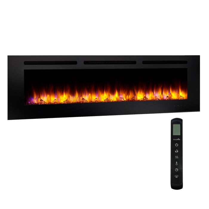 SimpliFire Allusion 60" Linear Electric Recessed Fireplace SimpliFire