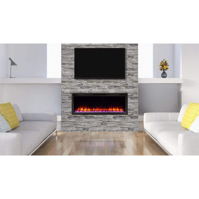 SimpliFire Allusion Platinum 50" Linear Electric Recessed Fireplace SimpliFire