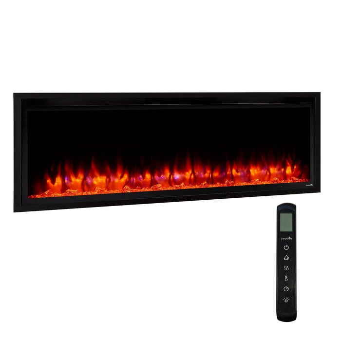SimpliFire Allusion Platinum 50" Linear Electric Recessed Fireplace SimpliFire