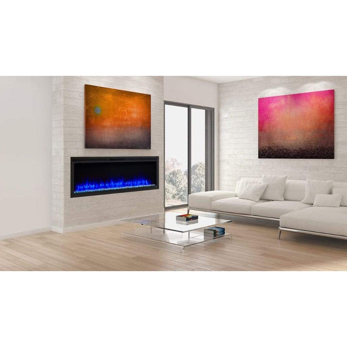 SimpliFire Allusion Platinum 72" Linear Electric Recessed Fireplace SimpliFire