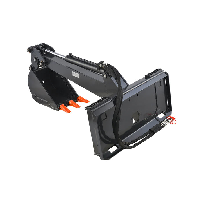 MechMaxx Skid Steer Backhoe Attachment, 14” Bucket Included, 78in Digging Depth,LBH-14