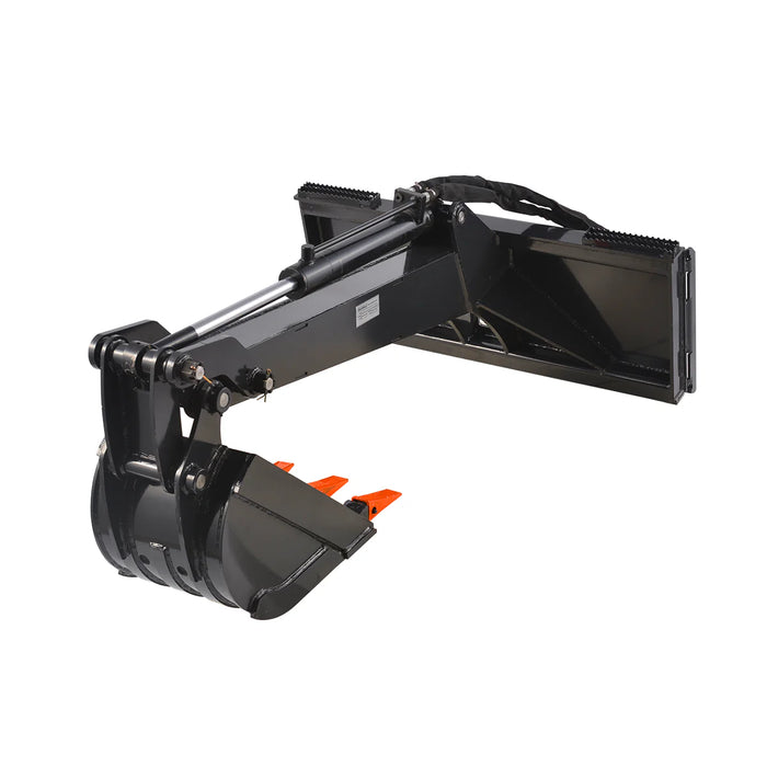 MechMaxx Skid Steer Backhoe Attachment, 14” Bucket Included, 78in Digging Depth,LBH-14