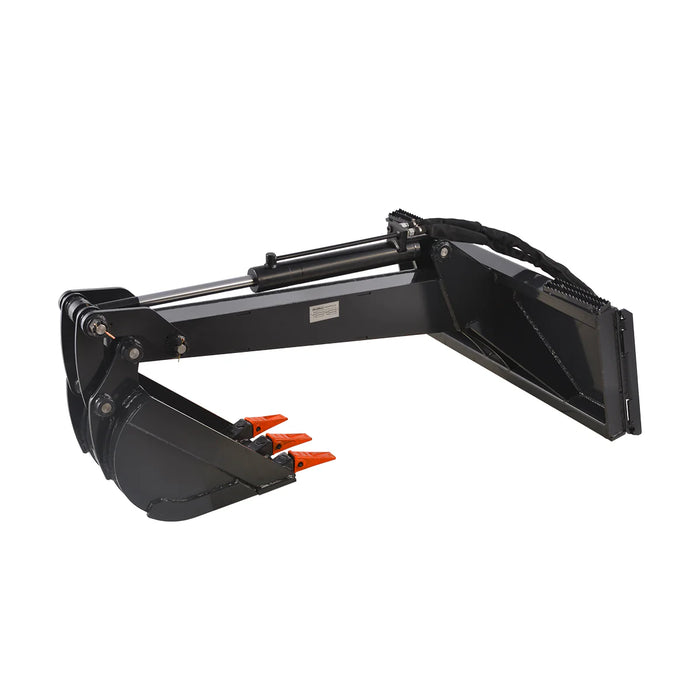 MechMaxx Skid Steer Backhoe Attachment, 14” Bucket Included, 78in Digging Depth,LBH-14