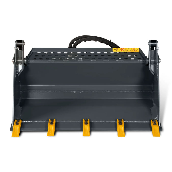 44" 4-In-1 Combo Mini Skid Steer Bucket Attachment With Quick Attach,  Universal Mount