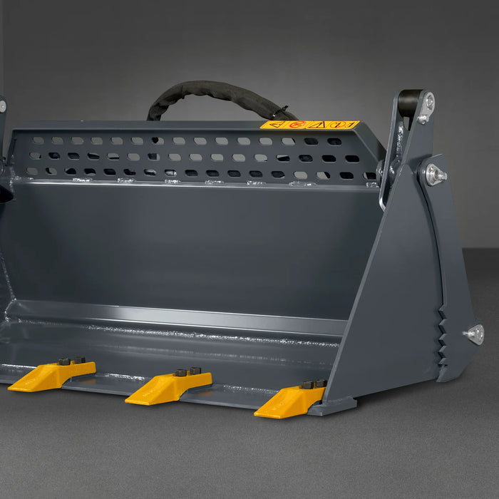 44" 4-In-1 Combo Mini Skid Steer Bucket Attachment With Quick Attach,  Universal Mount