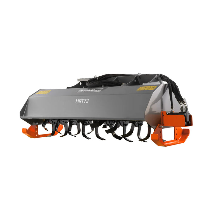 72” Skid Steer Rotary Tiller Attachment 6in Depth Rototiller Cultivator 18.5-23.8gal/min , HRT72