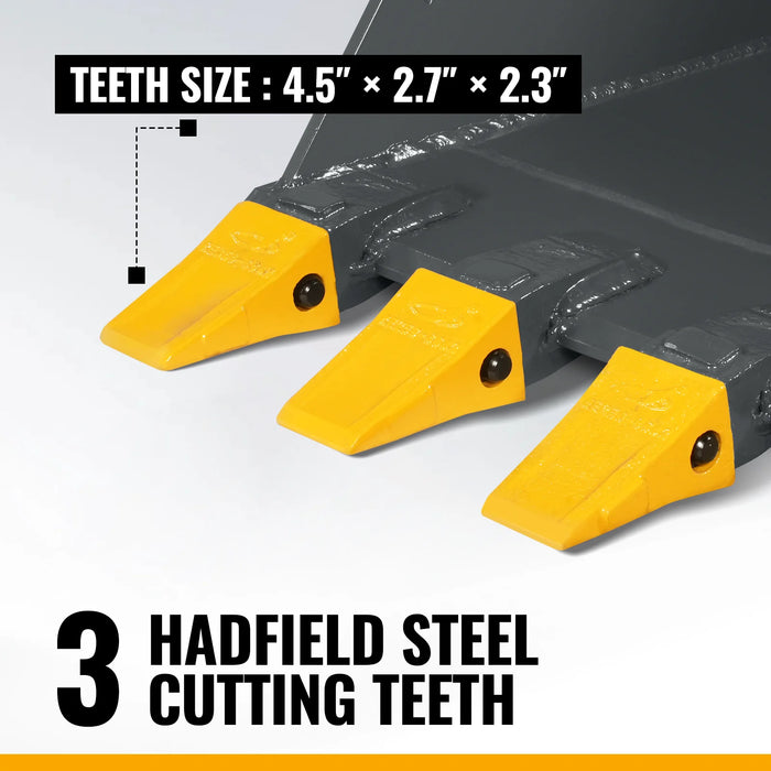 48" Skid Steer Stump Bucket Wrecker with Universal Quick Attach, Bolt- — lifestyle view