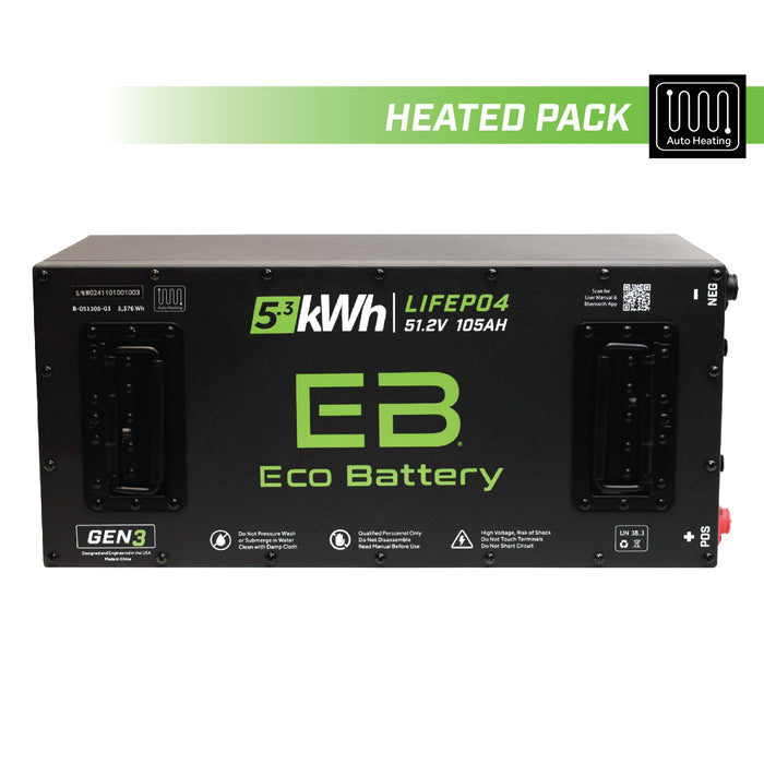48V 105Ah LiFePO4 Battery - front view