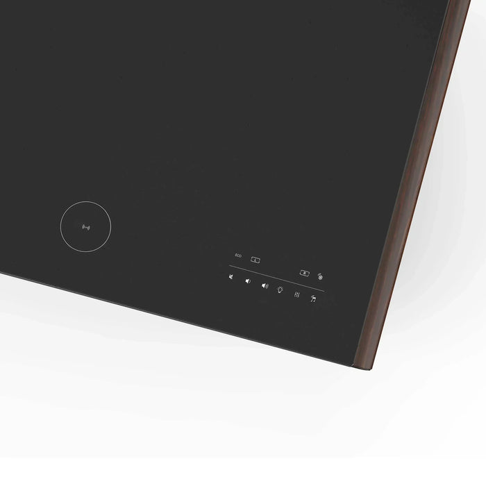 Forno Evoluto Tavolo 51-Inch Smart Coffee Table Refrigerators - Dual Cooling Zones, Wireless Charging Pad & Built-In Bluetooth Speakers, with Wood Accent Sides (FCTFR7006-51WD)