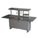 Forno Elevato 72-inch bar table in midnight marble right angled view with the door open, alternate