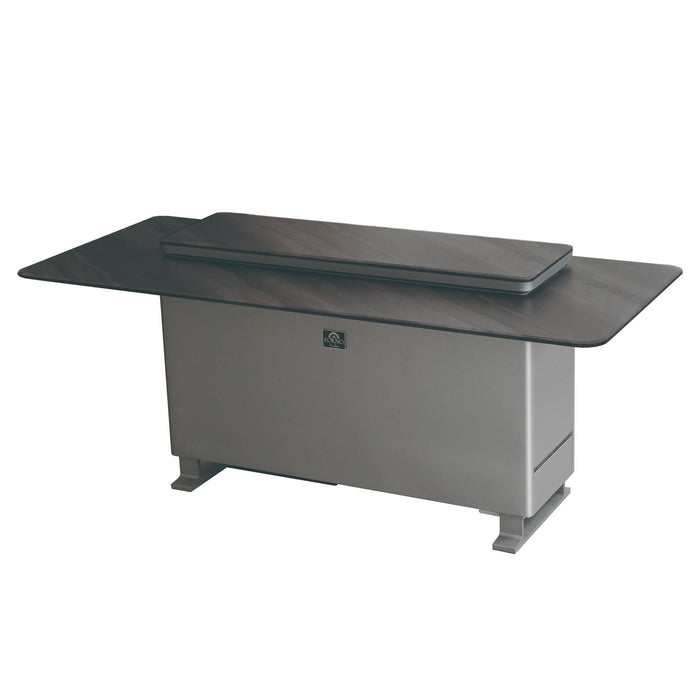 Forno Elevato 72-inch bar table in midnight marble right angled view