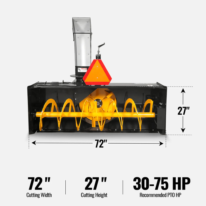 72" Snow Blower angle view