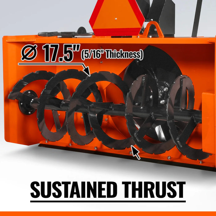 60" 3 Point PTO Snow Blower 24" Impeller Diameter 360° Snow Chute (PTO Shaft Included with Slip Clutch),  25-65 HP,  TSB60T
