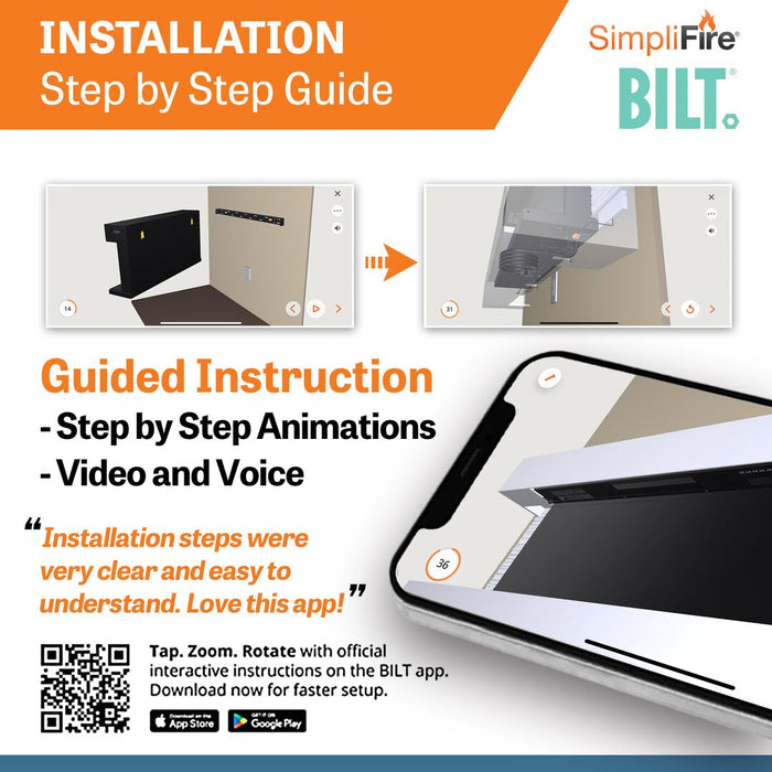 SimpliFire Format 36" Linear Electric Wall Mount Fireplace SimpliFire