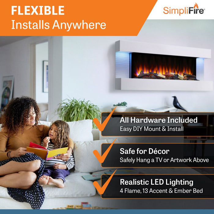 SimpliFire Format 36" Linear Electric Wall Mount Fireplace SimpliFire