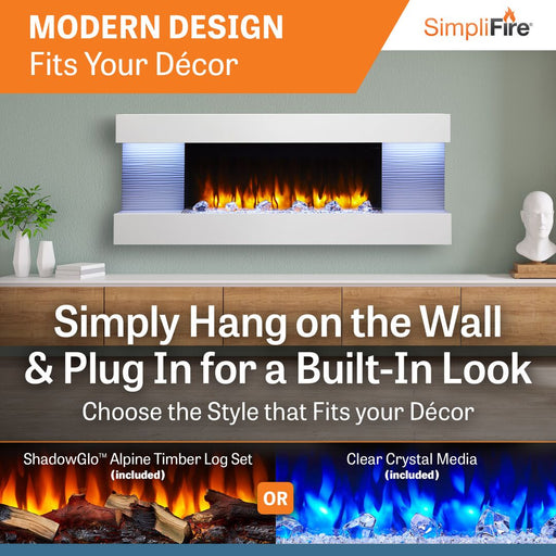 SimpliFire Format 36" Linear Electric Wall Mount Fireplace SimpliFire