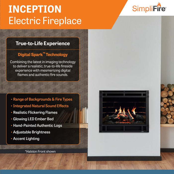 SimpliFire Inception 36" Built-In Electric Fireplace SimpliFire