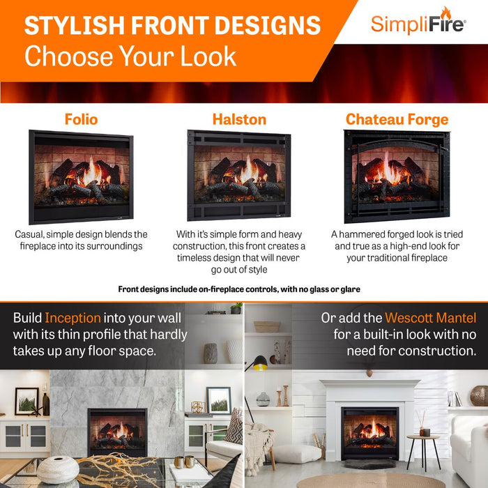 SimpliFire Inception 36" Built-In Electric Fireplace SimpliFire