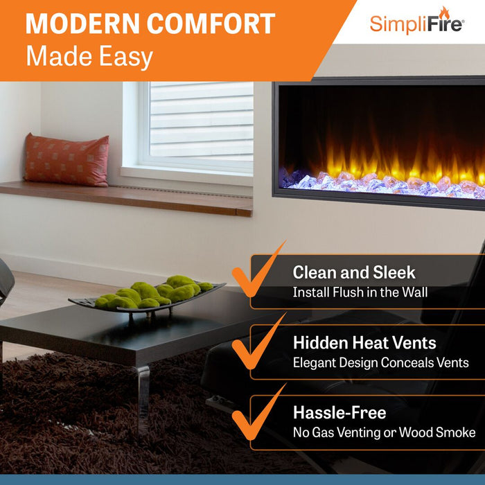 SimpliFire Scion 43" Linear Electric Built-In Fireplace SimpliFire
