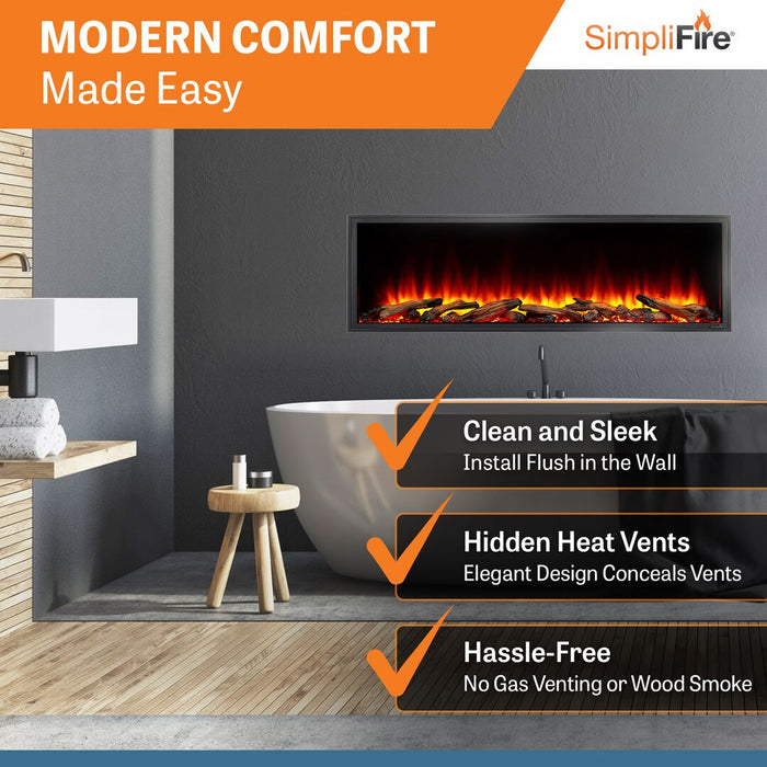 SimpliFire Scion 55" Linear Electric Built-In Fireplace SimpliFire