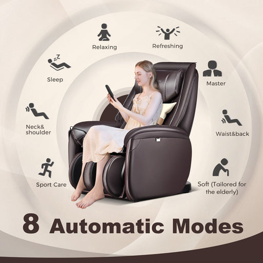 Ornate Furniture Soothe 26 - Full Body Zero Gravity Massage Chair with Pillow – Brown