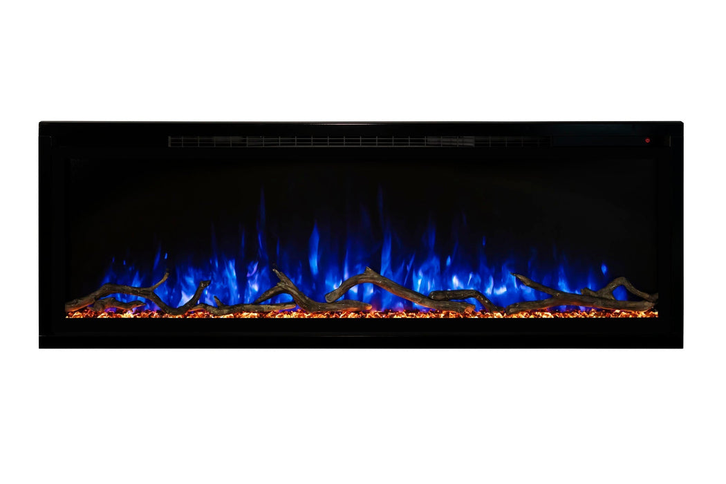 Modern Flames Allwood Fireplace Media Wall in Coastal Sand | 60'' Spectrum Electric Fireplace Modern Flames