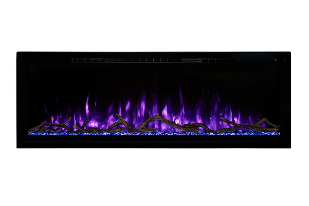 Modern Flames Allwood Fireplace Media Wall in Coastal Sand | 60'' Spectrum Electric Fireplace Modern Flames