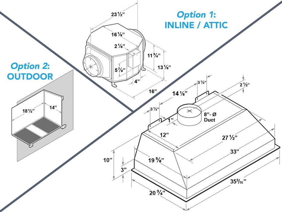 Victory Range Hoods 36 Inch Range Hood Insert with 1000 CFM Remote Blower - VICTORY Star