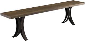 Staight Edge Bench - Steel Double Curved Base