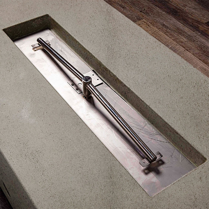 Starfire Designs Concrete Rustic 60" x 24" Linear Gravity Gas Fire Pit Starfire Designs