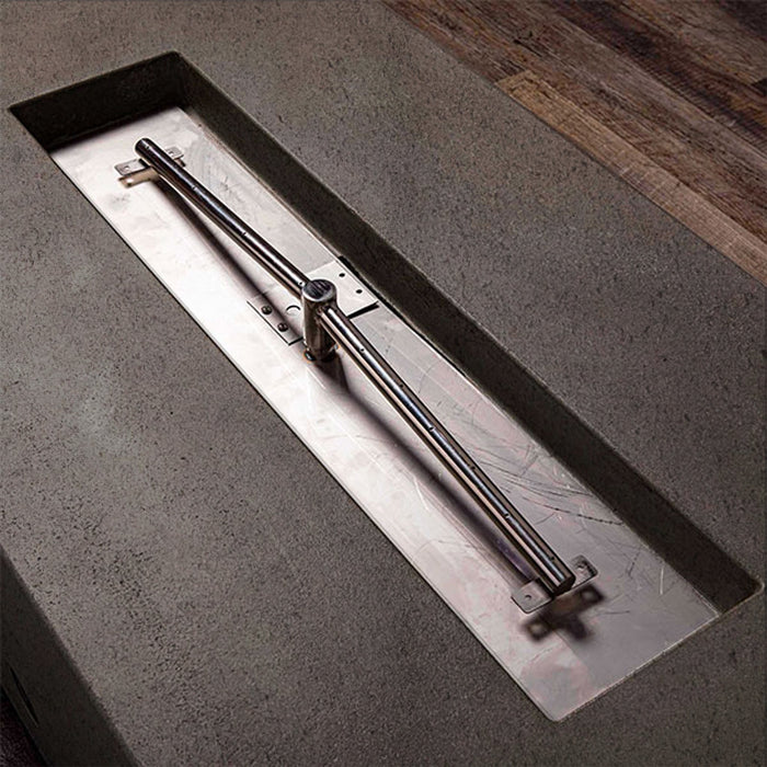 Starfire Designs Concrete Rustic 60" x 24" Linear Gravity Gas Fire Pit Starfire Designs
