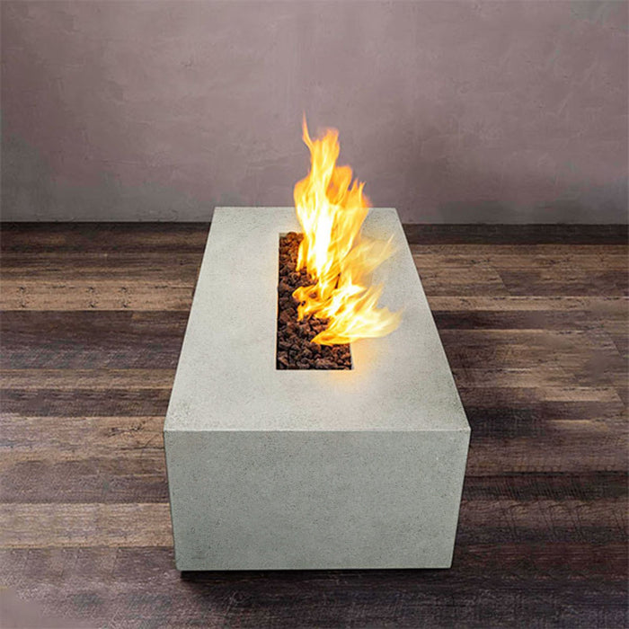 Starfire Designs Rustic 48" x 32" Rectangle Concrete Gravity Gas Fire Pit Starfire Designs