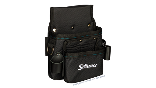 High quality photo of the Staubli - 32.0387 - Staubli Installer Tool Belt SET Installer tool belt SET - Large Bag Angled View. Photographed by Current Connected