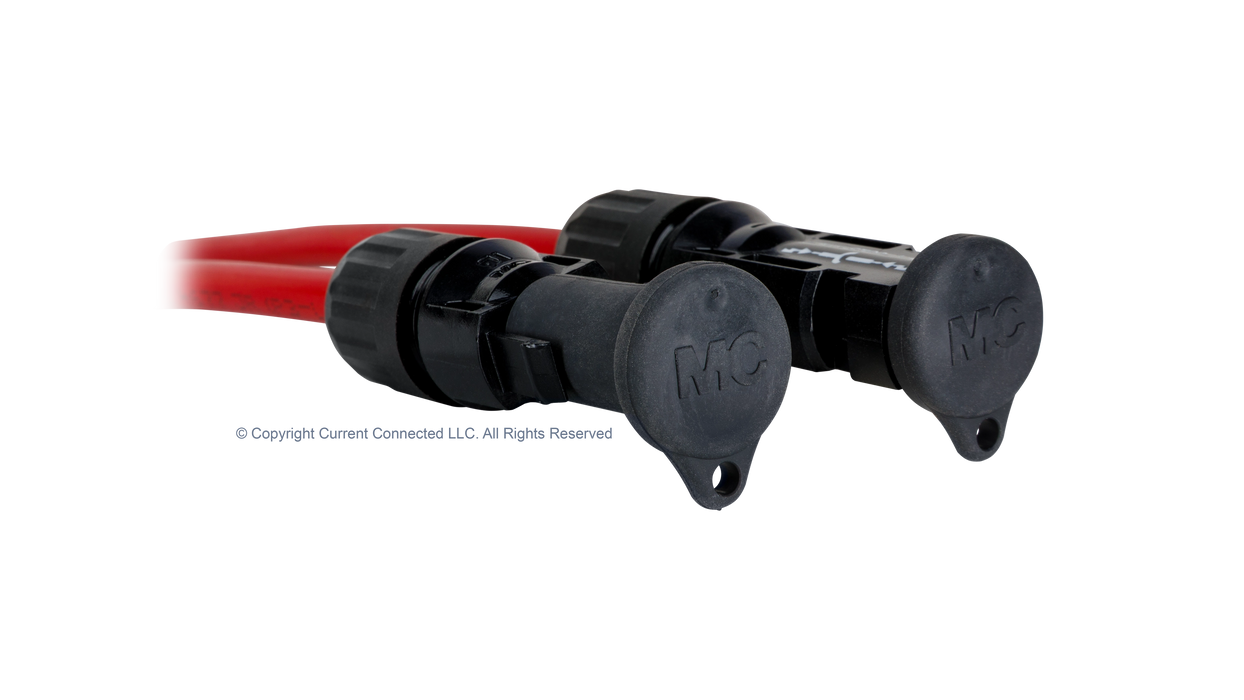 High quality photo of the Staubli - 32.0716-32.0717 - MC4 Sealing Caps - Plug In-Use. Photographed by Current Connected
