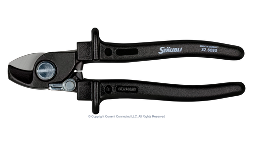 High quality photo of the Staubli - 32.6080 - PV-WZ-KS Cable Shears - Closed Side View. Photographed by Current Connected