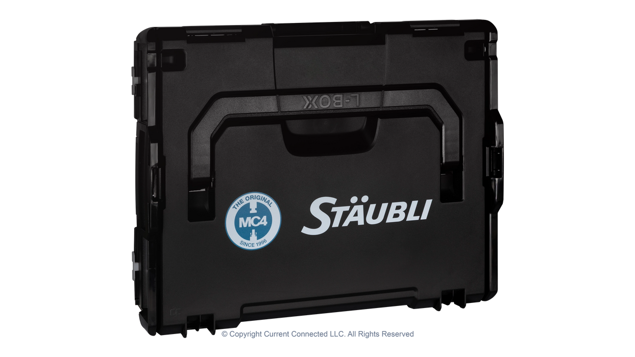 High quality photo of the Staubli - 32.6128-64100 - MC4 and MC4-Evo 2 Connector Installation Tool Set (UL) - Case Closed View. Photographed by Current Connected