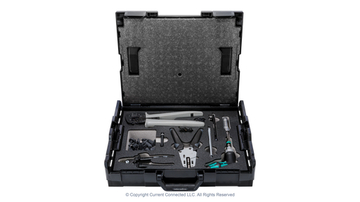High quality photo of the Staubli - 32.6128-64100 - MC4 and MC4-Evo 2 Connector Installation Tool Set (UL) - Case Open View. Photographed by Current Connected