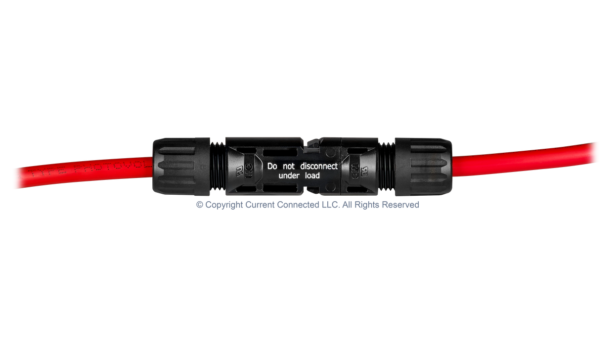 High quality photo of the Staubli - KITMC4-5PK - MC4 Connectors 5 Pack - Prong/Socket Plugged Together with PV wire photographed by Current Connected