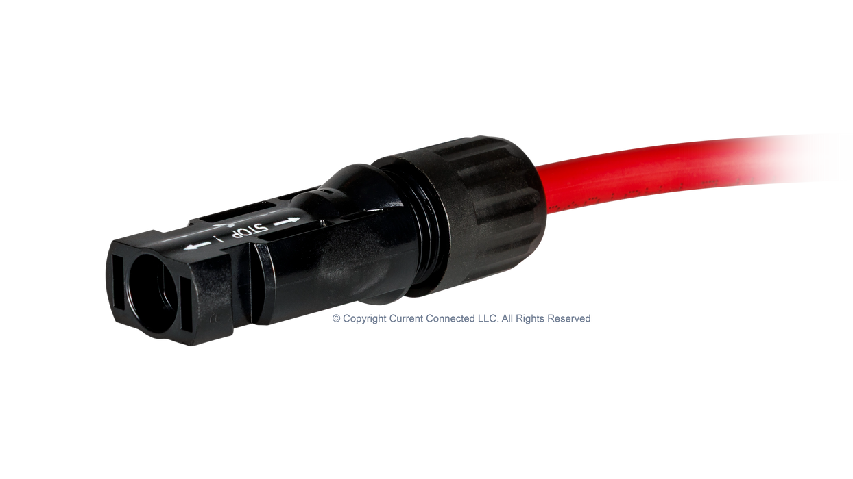 High quality photo of the Staubli - KITMC4-5PK - MC4 Connectors 5 Pack prong Single socket Plug on PV Cable photographed by Current Connected