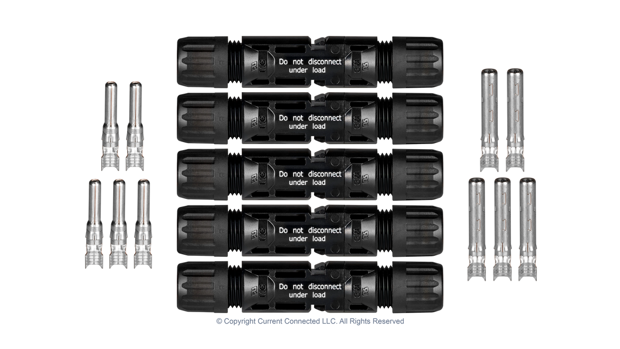 High quality photo of the Staubli - KITMC4-5PK - MC4 Connectors 5 Pack Full Kit View photographed by Current Connected