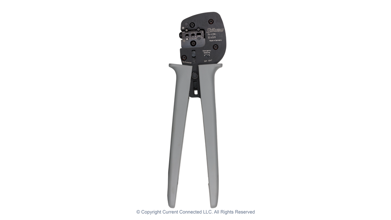 High quality photo of the Staubli - PV-CZM-326320 - Crimping Pliers - Side View Closed. Photographed by Current Connected