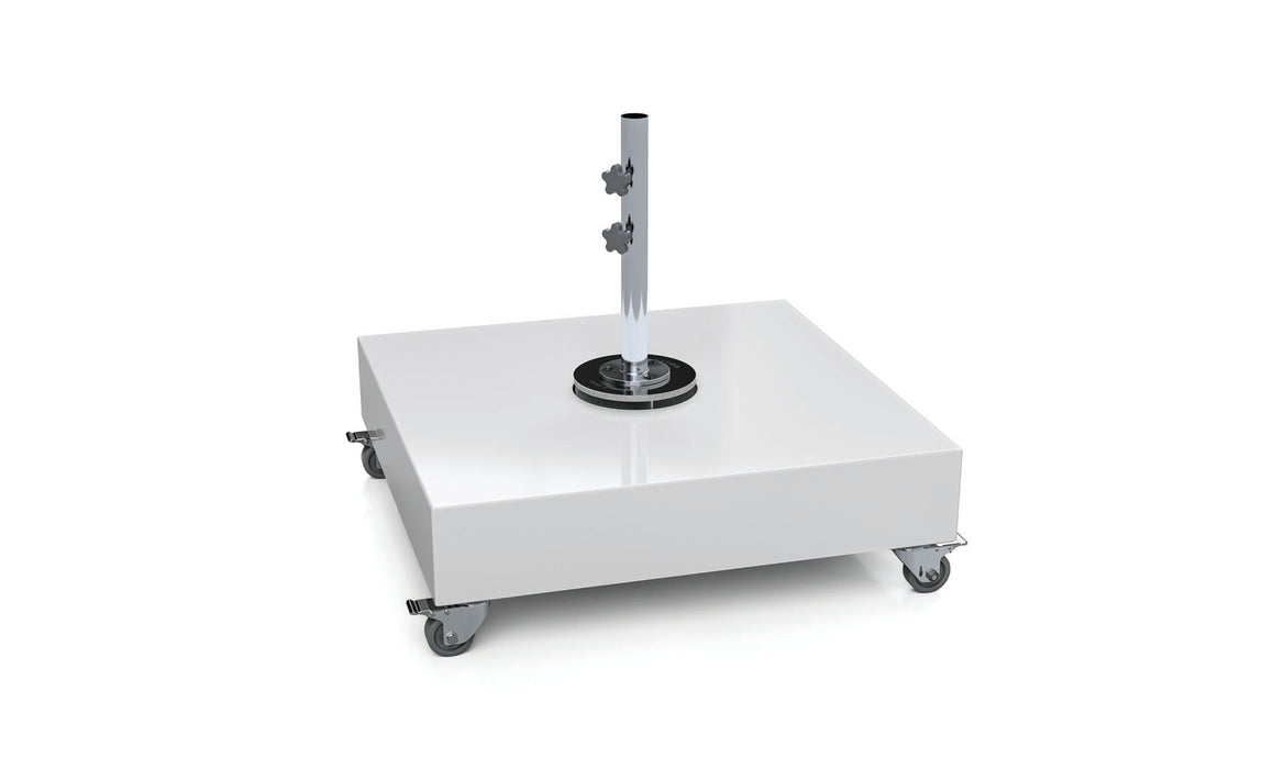 Ledge Lounger Ultra Cantilever Steel Plate Shell Base w Wheels — els-Matte Silver