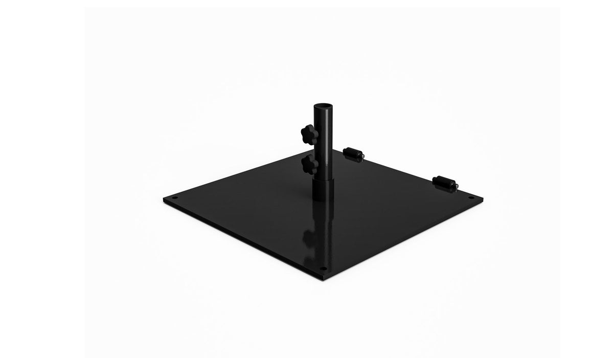 Ledge Lounger Steel Plate Umbrella Base with Wheels-75lbs — Black
